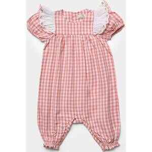 NEW EARLY SUNDAY girl's mia gingham check romper in peony